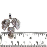 .925 Silver See No Evil, Hear No Evil, Speak No Evil Skull Pendant 67697 - Image 6