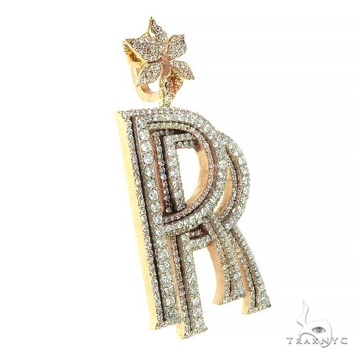 Double Initial Pendant With Flower Bale 66660 - Image 2