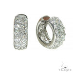 Double Row Diamond Hoop Huggie Earrings 66952 - Image 2