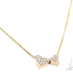 Double Cute Heart Diamond Necklace 40808 - Image 2