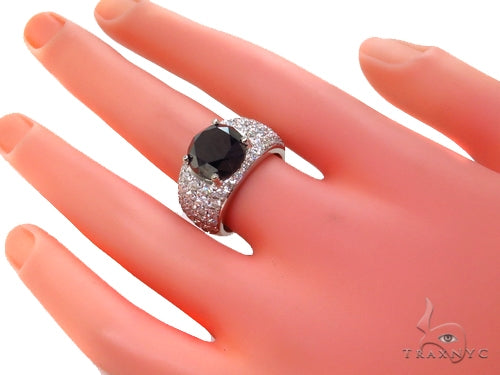 Eiffel Black Diamond Wedding Ring 40417 - Image 8