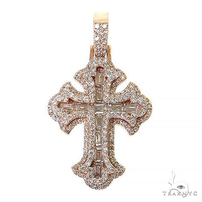Emerald Cut Diamond Cross Pendant 68542 - Image 1