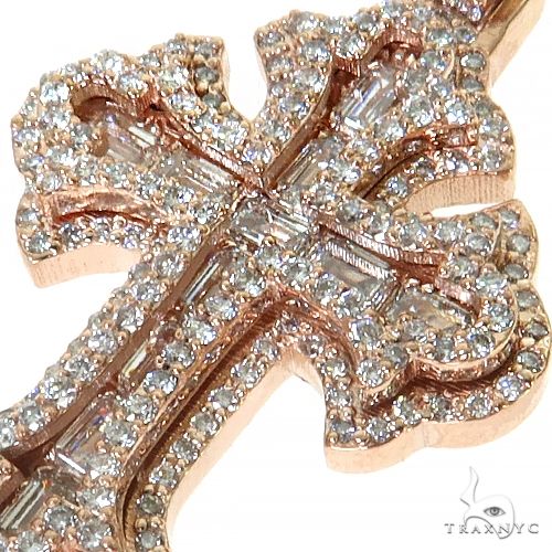 Emerald Cut Diamond Cross Pendant 68542 - Image 3
