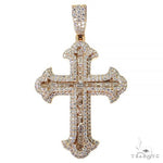 Emerald Cut Diamond Cross Pendant 68576 - Image 1