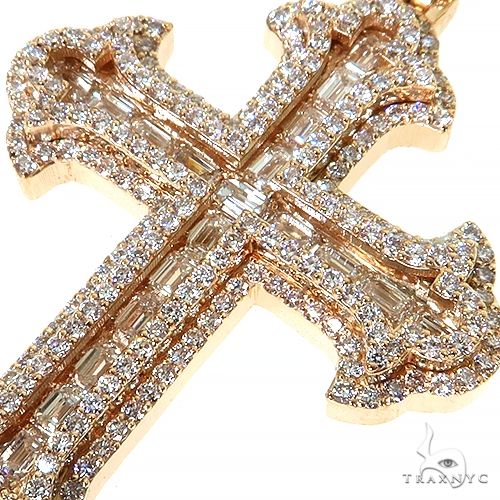Emerald Cut Diamond Cross Pendant 68576 - Image 3