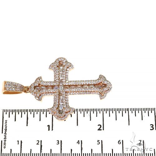 Emerald Cut Diamond Cross Pendant 68576 - Image 6