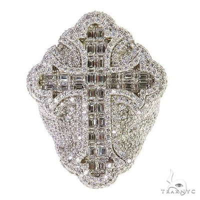 Emerald Cut Diamond Cross Ring 68822 - Image 1