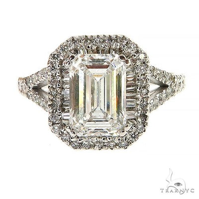 Emerald Cut Diamond Engagement Ring (Lab) 69142 - Image 1