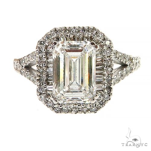 Emerald Cut Diamond Engagement Ring (Lab) 69142 - Image 1