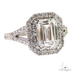 Emerald Cut Diamond Engagement Ring (Lab) 69142 - Image 2