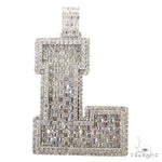 Emerald Cut Diamond Initial Pendant 68897 - Image 1