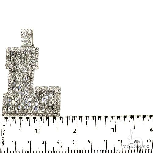 Emerald Cut Diamond Initial Pendant 68897 - Image 5