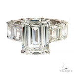 Emerald Cut Eternity Diamond Engagement Ring Lab 69140 - Image 2