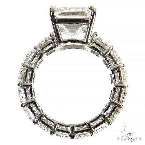 Emerald Cut Eternity Diamond Engagement Ring Lab 69140 - Image 5