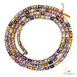 Emerald Cut Rainbow Tennis Chain 69475 - Image 3