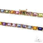 Emerald Cut Rainbow Tennis Chain 69475 - Image 4
