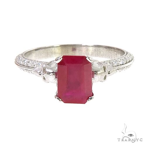 Emerald Cut Ruby Engagement Ring 66757 - Image 1