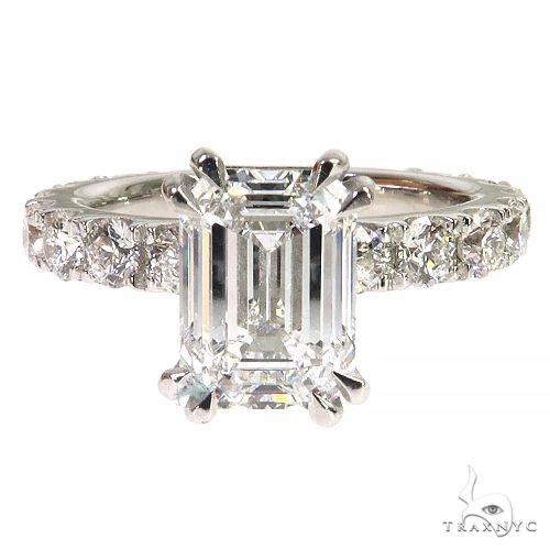Emerald Diamond Engagement Ring (Lab) 68231 - Image 1