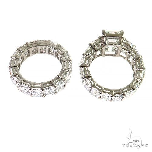 Emerald Diamond Eternity Engagement Ring 69650 - Image 5