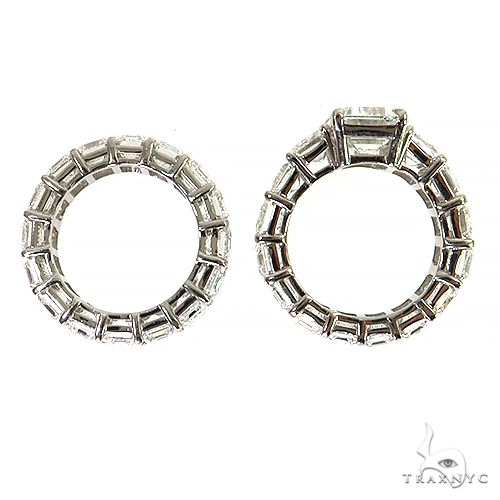 Emerald Diamond Eternity Engagement Ring 69650 - Image 6