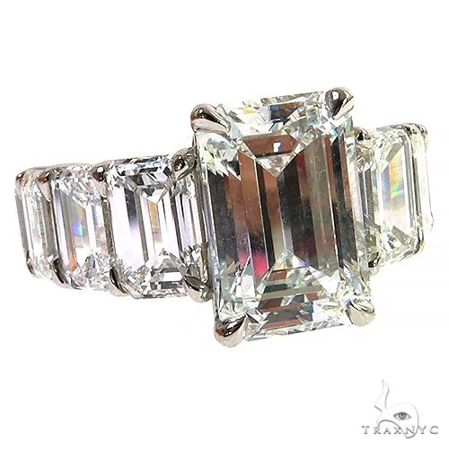 Emerald Diamond Eternity Engagement Ring 69650 - Image 7