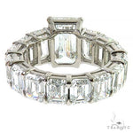 Emerald Diamond Eternity Engagement Ring 69650 - Image 9