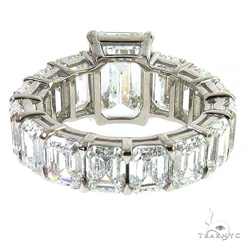 Emerald Diamond Eternity Engagement Ring 69650 - Image 9