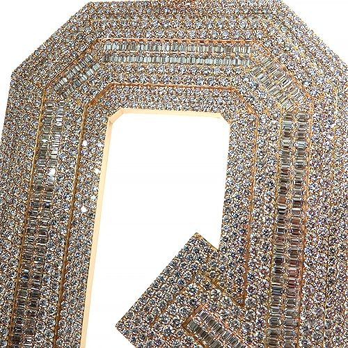 Emerald Diamond Initial Pendant -XXL- Lab 69327 - Image 3