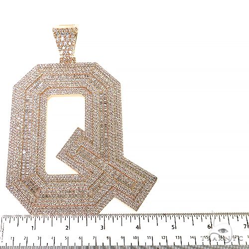 Emerald Diamond Initial Pendant -XXL- Lab 69327 - Image 5