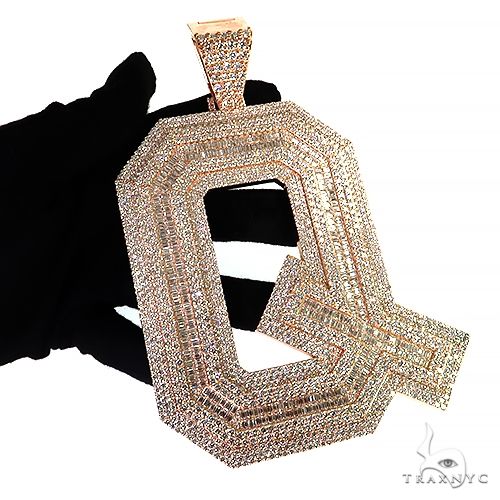 Emerald Diamond Initial Pendant -XXL- Lab 69327 - Image 7