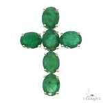 Emerald Enchantment Sacred Cross Pendant .925 Silver 69593 - Image 1