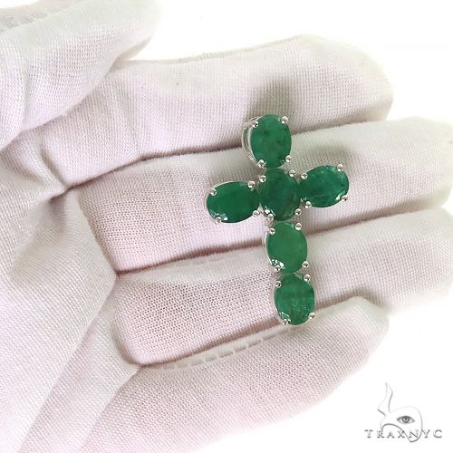 Emerald Enchantment Sacred Cross Pendant .925 Silver 69593 - Image 7