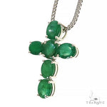 Emerald Enchantment Sacred Cross Pendant Set .925 Silver 69681 - Image 3