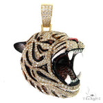 Enameled Tiger Head Diamond Pendant 68899 - Image 1