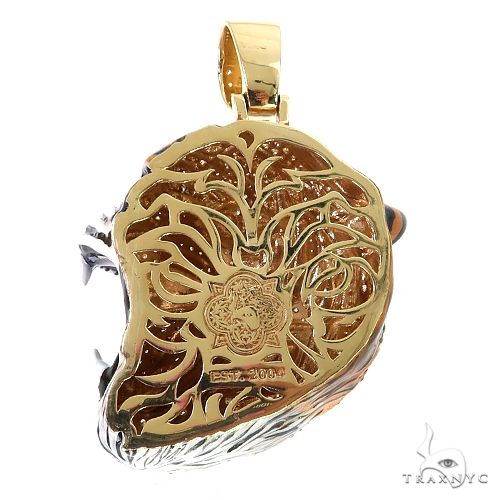Enameled Tiger Head Diamond Pendant 68899 - Image 4