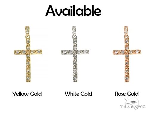 Fancy Oval Round Cut Diamond Cross 65662 - Image 8