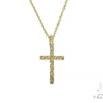 Fancy Oval Round Cut Diamond Cross Set 66285 - Image 1