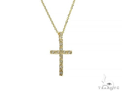 Fancy Oval Round Cut Diamond Cross Set 66285 - Image 1