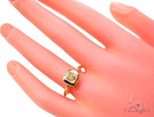 Fancy Yellow Cushion Cut Diamond Ring 36638 - Image 7