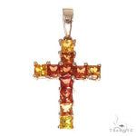 Fire Princess Cut Sapphire Cross 67087 - Image 1