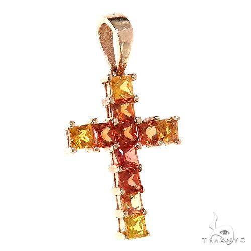 Fire Princess Cut Sapphire Cross 67087 - Image 2