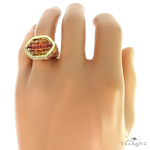 Fire Sapphire Brick Hexagon Ring 66768 - Image 5