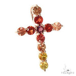 Fire Sapphire Cross Pendant 67007 - Image 2