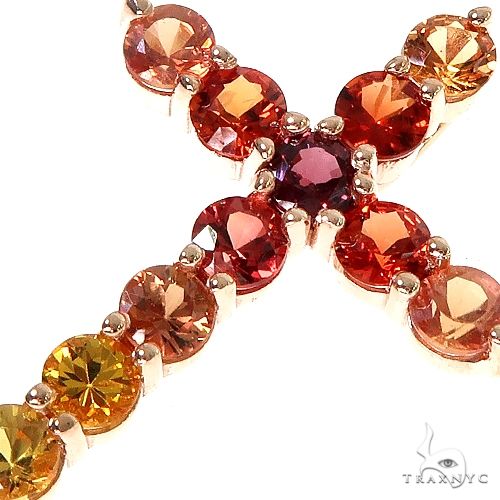 Fire Sapphire Cross Pendant 67007 - Image 3