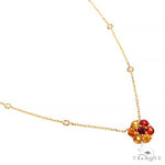 Fire Sapphire Diamond Flower Necklace 67408 - Image 2