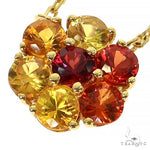 Fire Sapphire Diamond Flower Necklace 67408 - Image 3