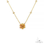 Fire Sapphire Diamond Flower Necklace 67408 - Image 4