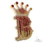 Fire Sapphire Initial Crown Pendant 69528 - Image 2