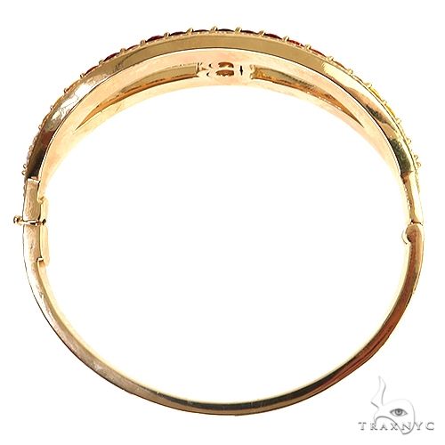 Fire Sapphire Initial Diamond Bangel Bracelet 69527 - Image 5