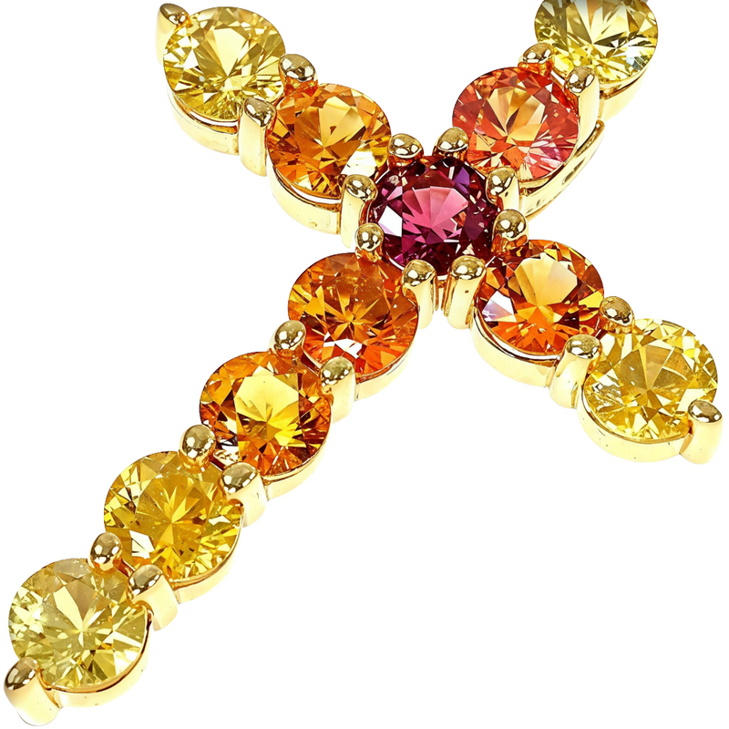 Fire Sapphire Cross Pendant 67005